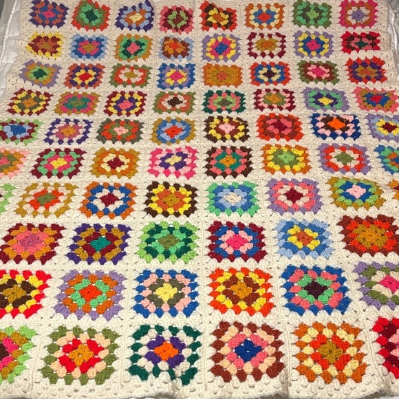 Other - Vintage Crochet Granny Square Blanket